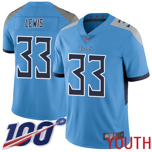 Tennessee Titans Limited Light Blue Youth Dion Lewis Alternate Jersey NFL Football #33 100th Season Vapor Untouchable